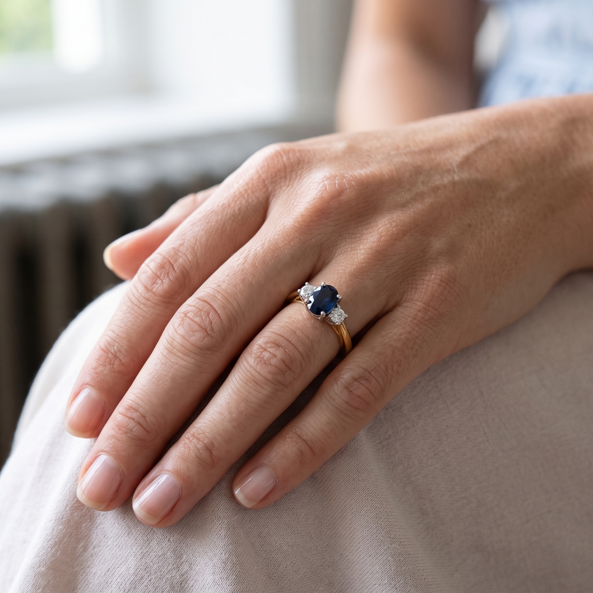 anello-trilogy-zaffiro-e-diamanti-su-mano