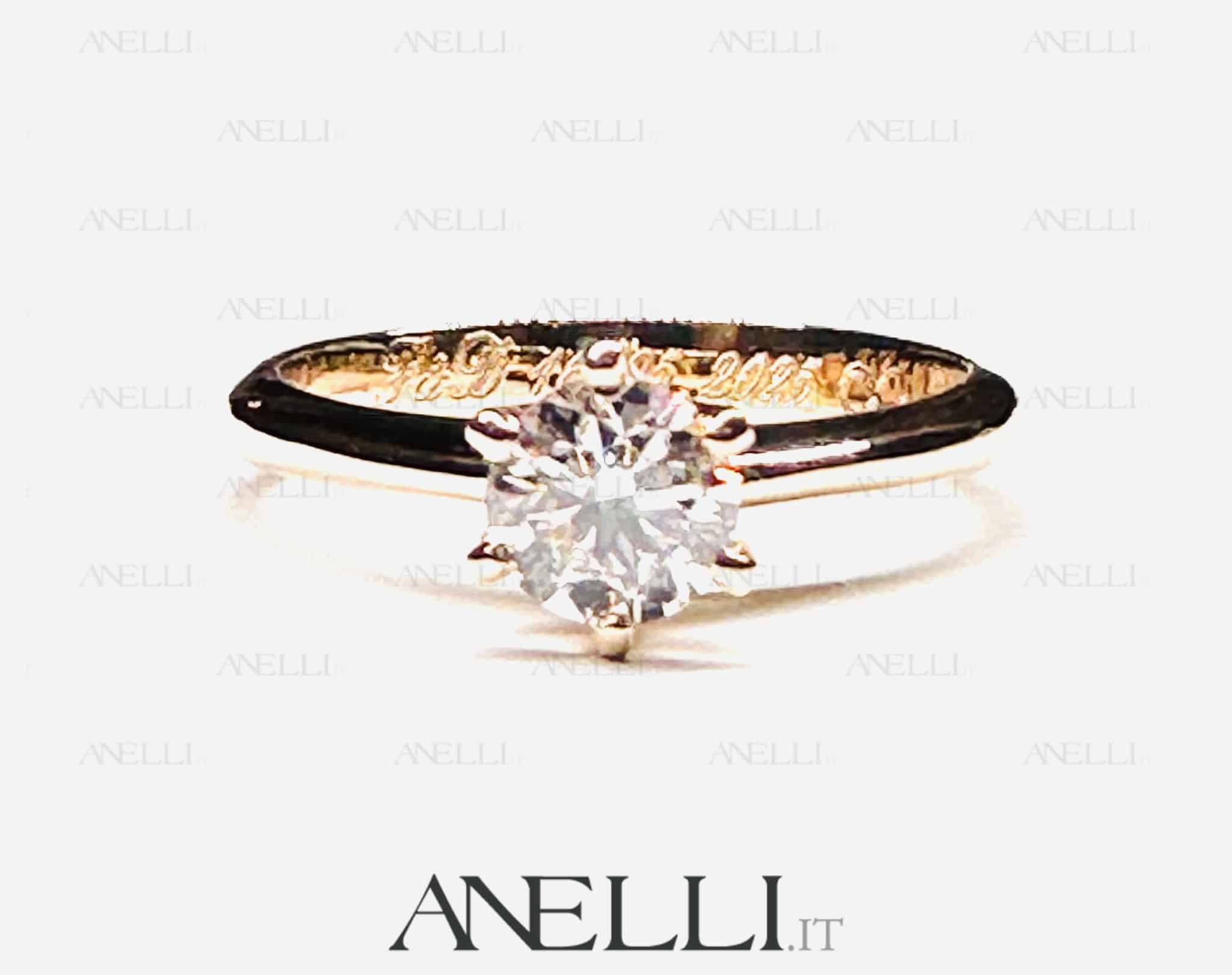 Anello Oro Rosa 0.60 D-IF Triplo Excellent GIA