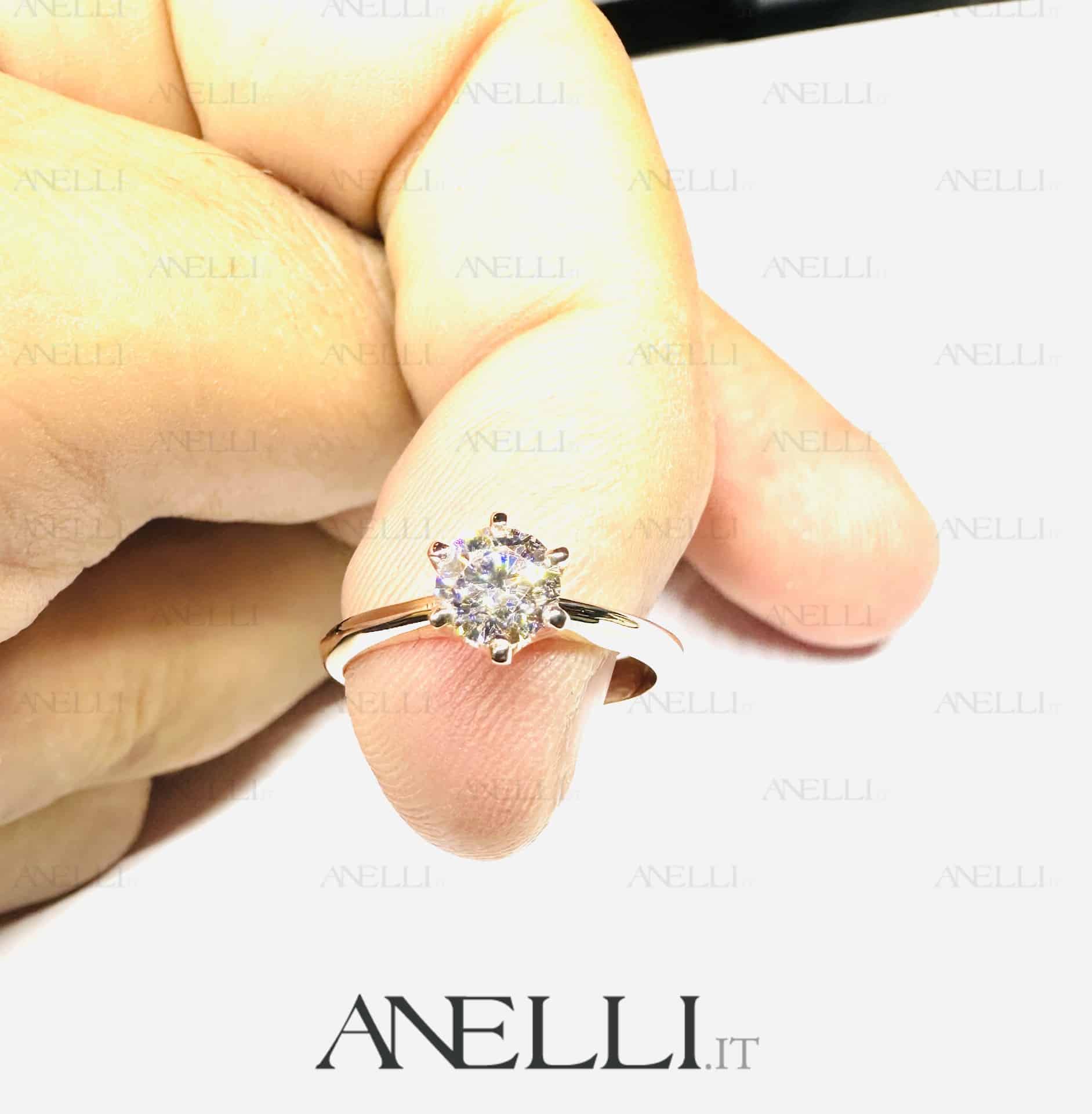 Anello Oro Rosa 0.60 D-IF Triplo Excellent GIA