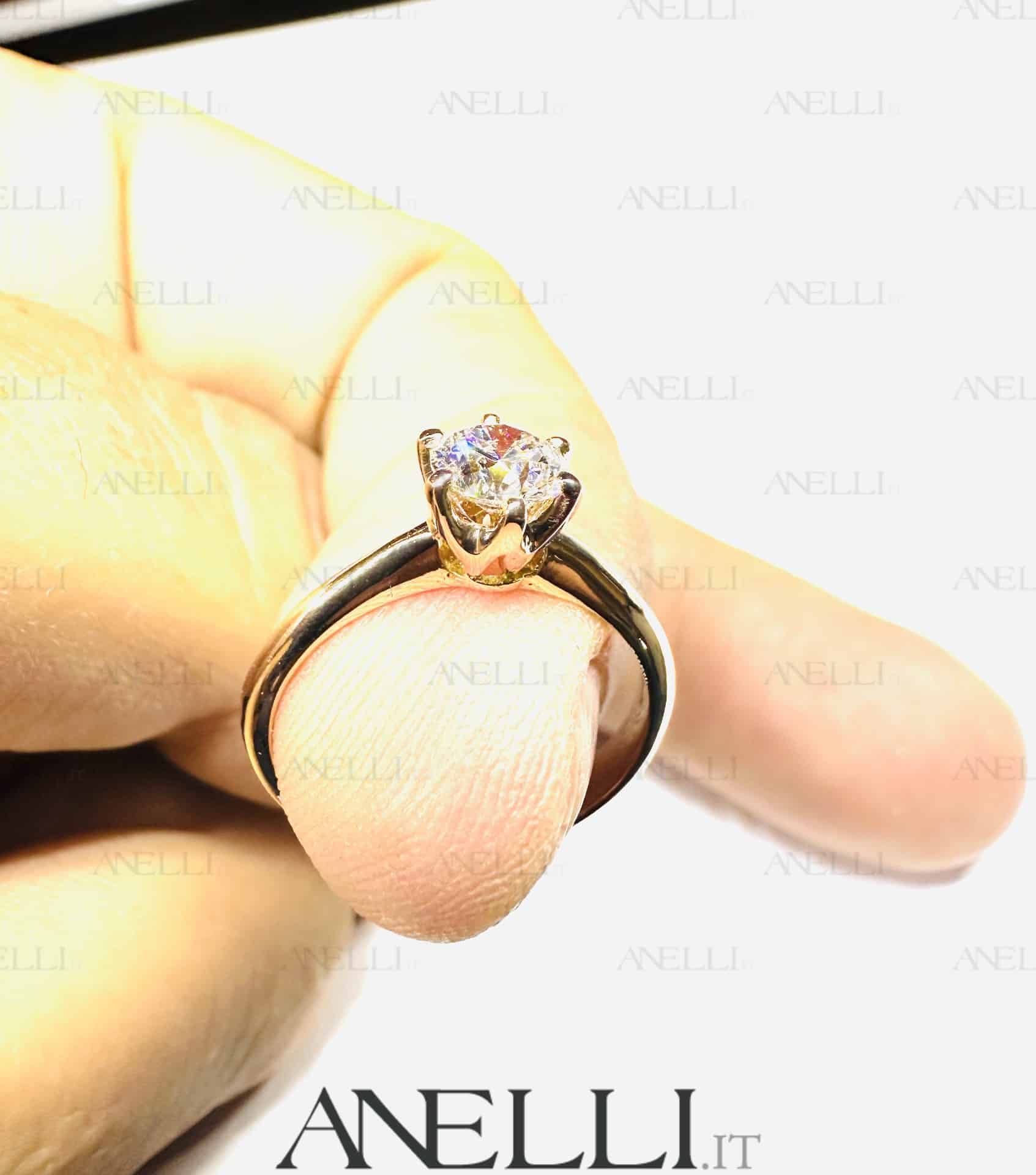 Anello Oro Rosa 0.60 D-IF Triplo Excellent GIA