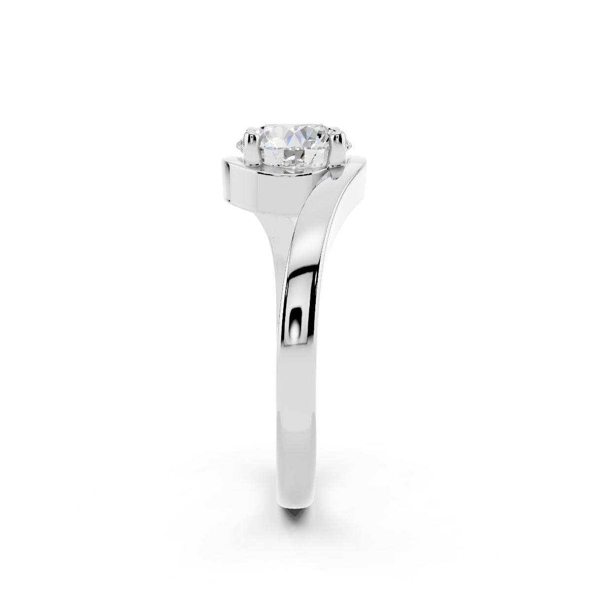 Anello Abbraccio 1 ct Triplo Excellent GIA Laterale