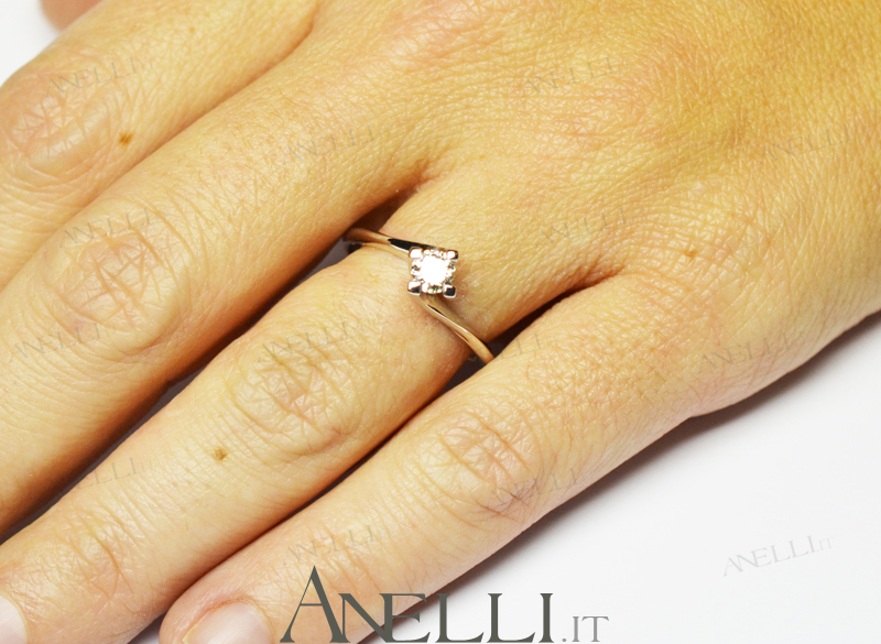 Anello Diamante 0.30 ct colore E purezza VVS1-9