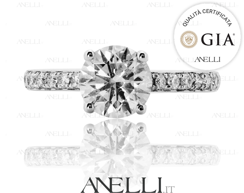Anello Fidanzamento 0.80 D-IF Triplo Excellent GIA-2