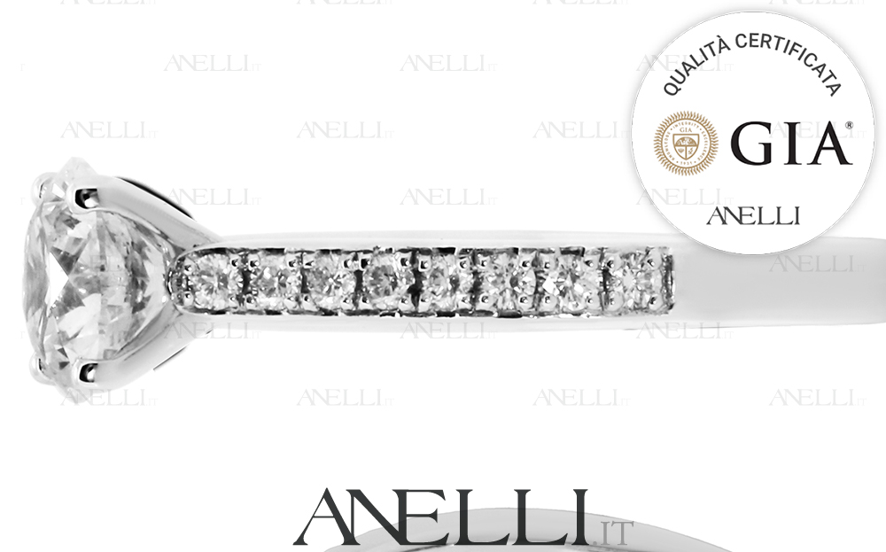 Anello Fidanzamento 0.80 D-IF Triplo Excellent GIA-3