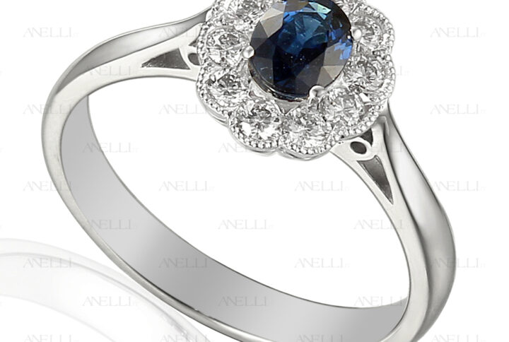 Anello Fiore Zaffiro