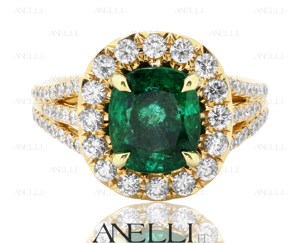 Wedding,Ring,With,Emerald,And,Diamonds,Joyas,Con,Piedras,Preciosas