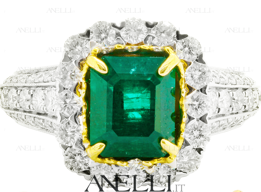 Anello Smeraldo Colombiano 3.50 Carati-3