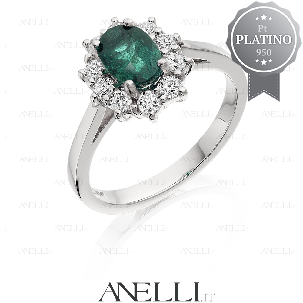 Anello-Smeraldo-Platino