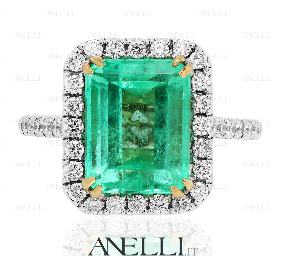 Wedding,Ring,With,Emerald,And,Diamonds,Joyas,Con,Piedras,Preciosas