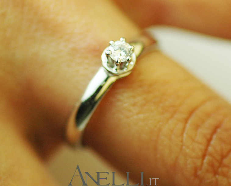 Anello Solitario 0,18 carati F-VVS1-3