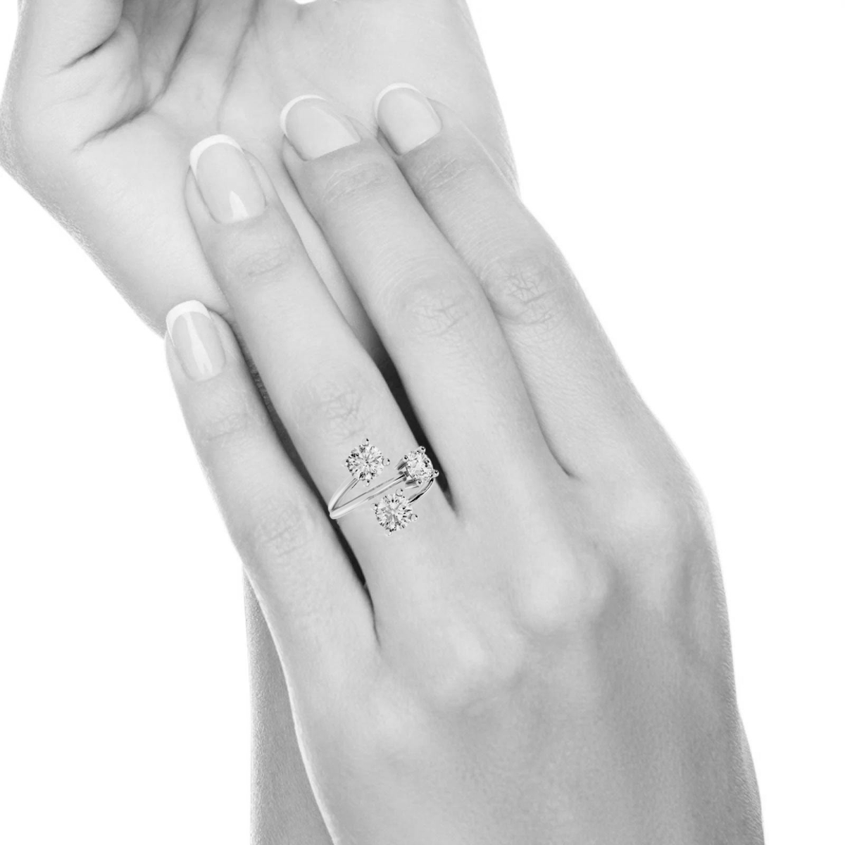 Anello Trilogy 1.20 F-IF Triplo Excellent GIA mano