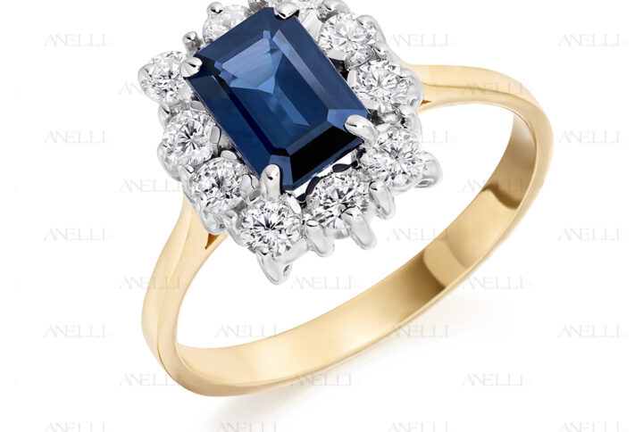 Anello Zaffiro Rettangolare