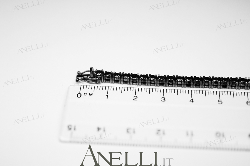 Bracciale Tennis Diamanti Neri 6 Carati-2