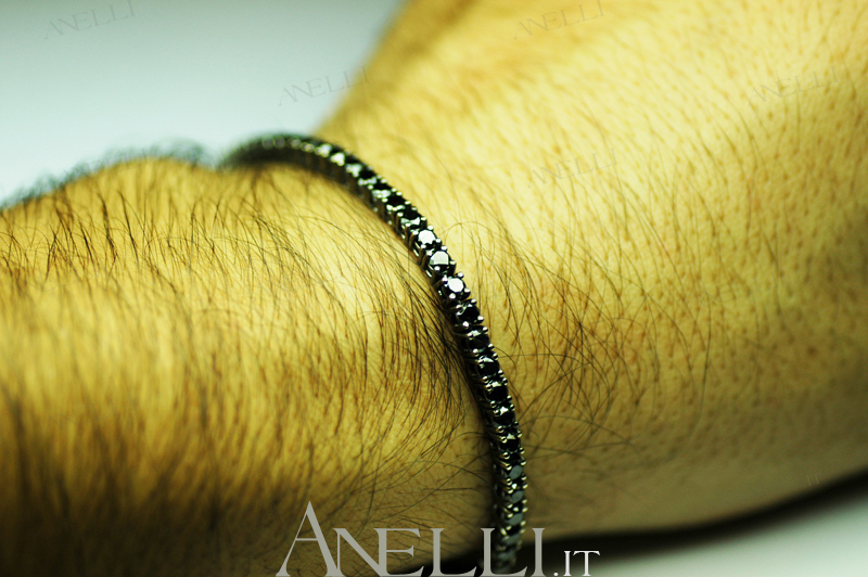 Bracciale Tennis Diamanti Neri 6 Carati-3