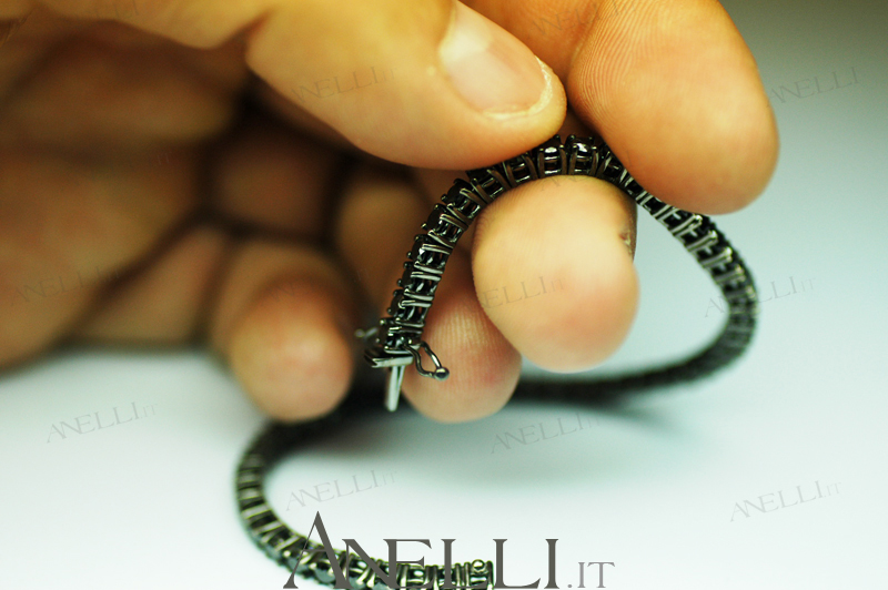 Bracciale Tennis Diamanti Neri 6 Carati-4