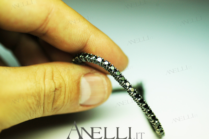 Bracciale Tennis Diamanti Neri 6 Carati-5