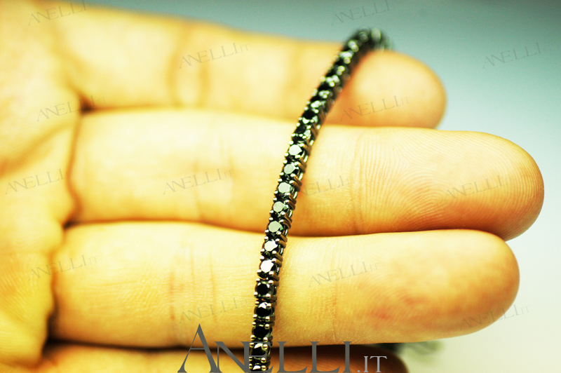 Bracciale Tennis Diamanti Neri 6 Carati-6