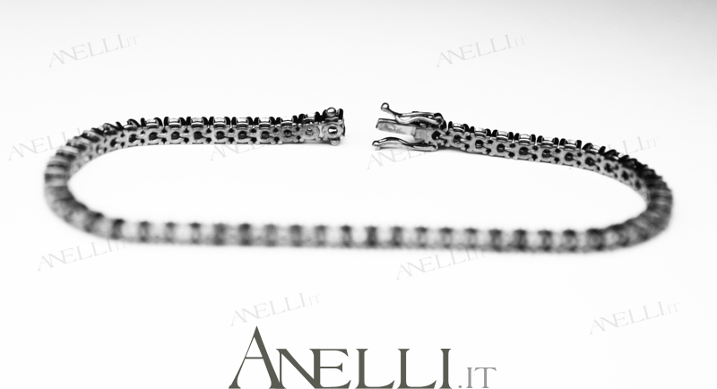 Bracciale Tennis Diamanti Neri 6 Carati-7