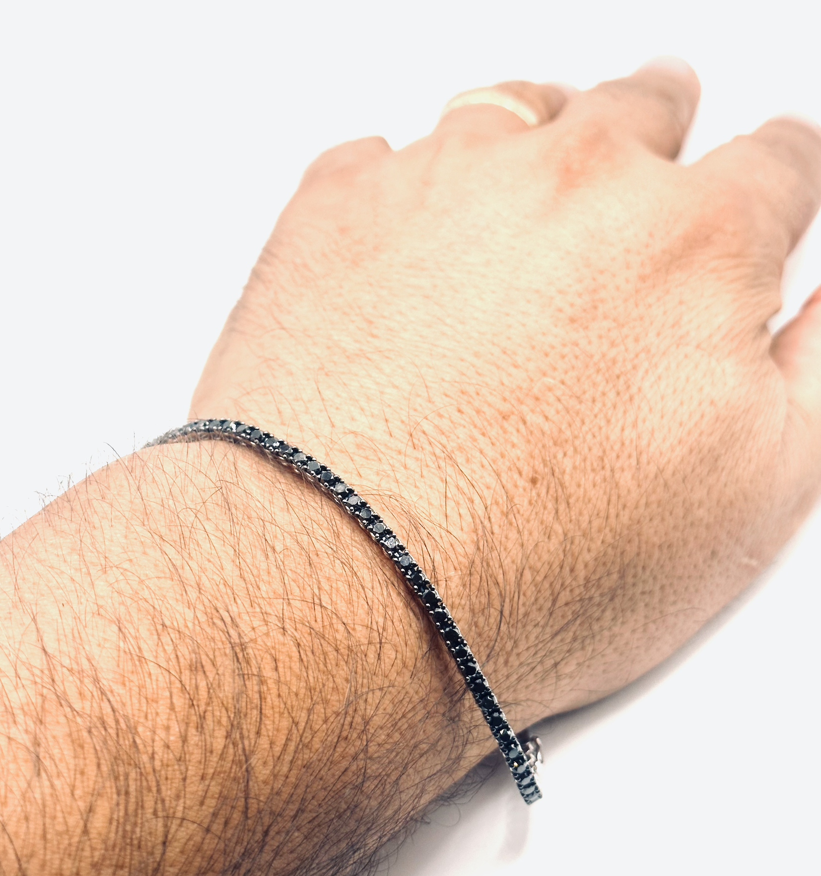 Bracciale tennis uomo diamanti neri black