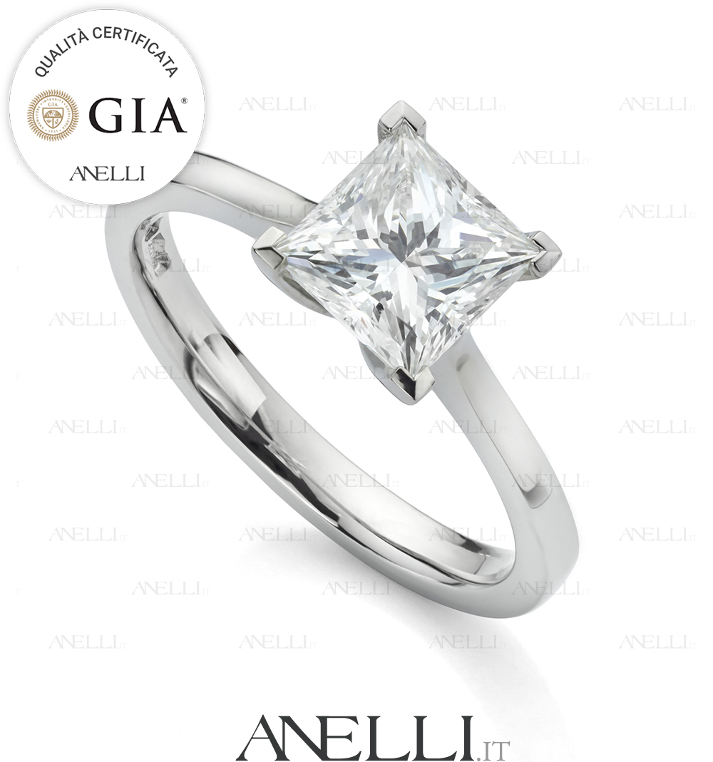 Diamante Princess Fidanzamento 1 Carato F-IF GIA