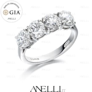 Anello 4 Diamanti 2.80 carati totali D-IF GIA
