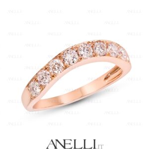 Fedina 9 diamanti Oro Rosa