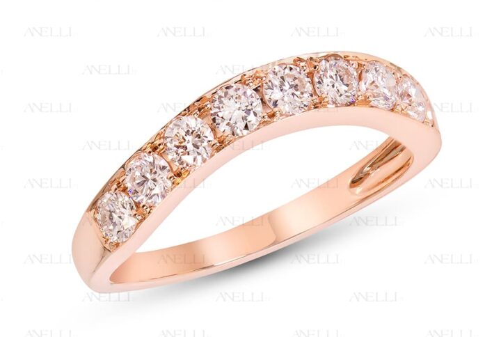 Fedina 9 diamanti Oro Rosa