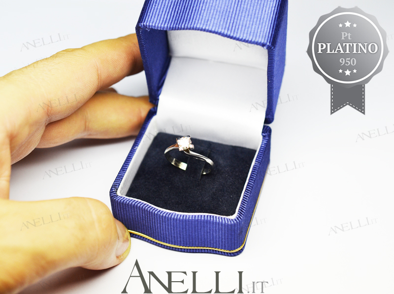 Platino con Diamante 0.45 colore D purezza VVS1-2