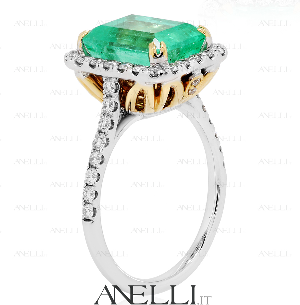 Emerald,Ring,With,Diamonds,,Wedding,Jewelry,,Colombian,Emeralds,,,Gemstone