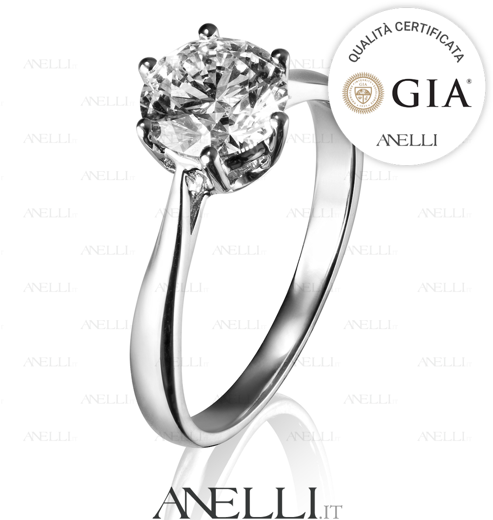 anello solitario Fidanzamento 1 carato