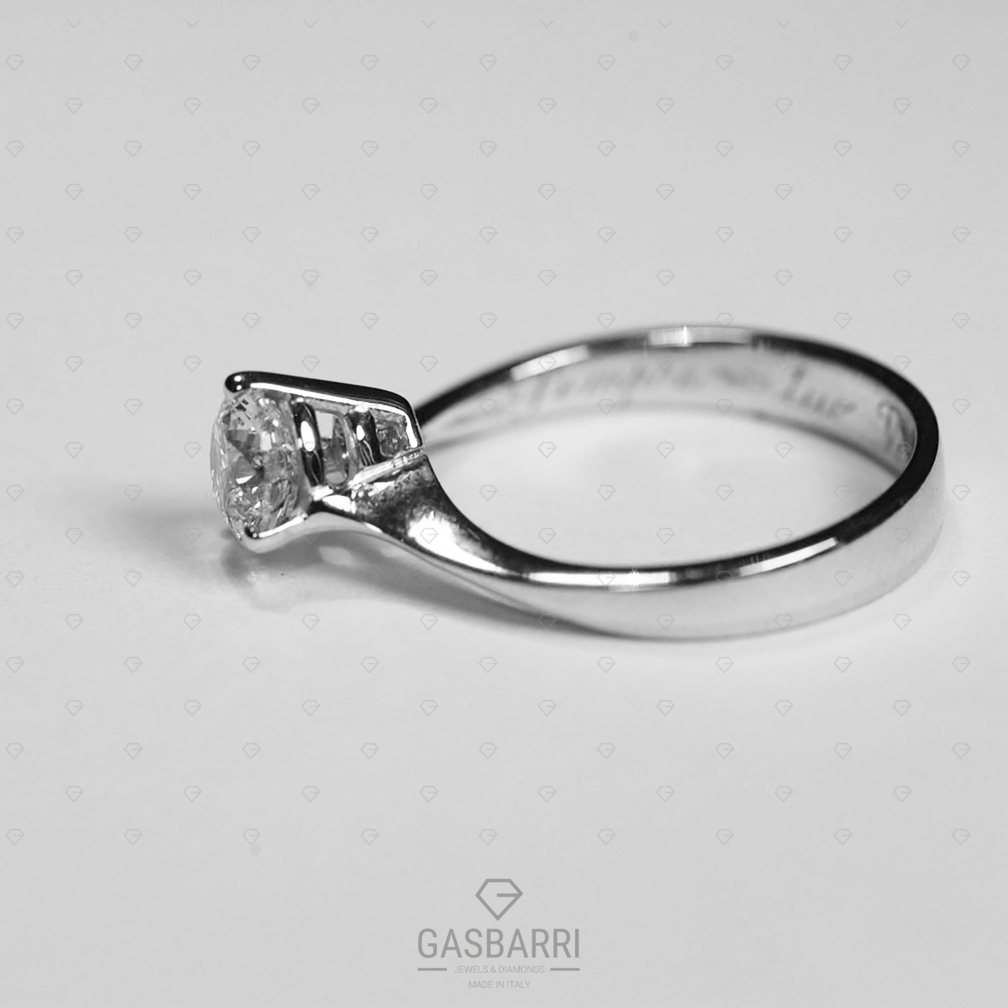 solitario a cuore con diamante di 0,90 carati F-VS1-2