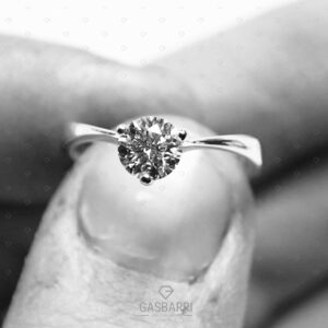 solitario a cuore con diamante di 0,90 carati F-VS1-7