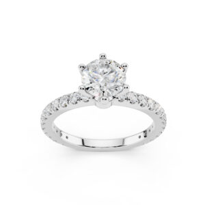 Solitario Diamanti laterali 1 Ct D-VVS1 3EX GIA