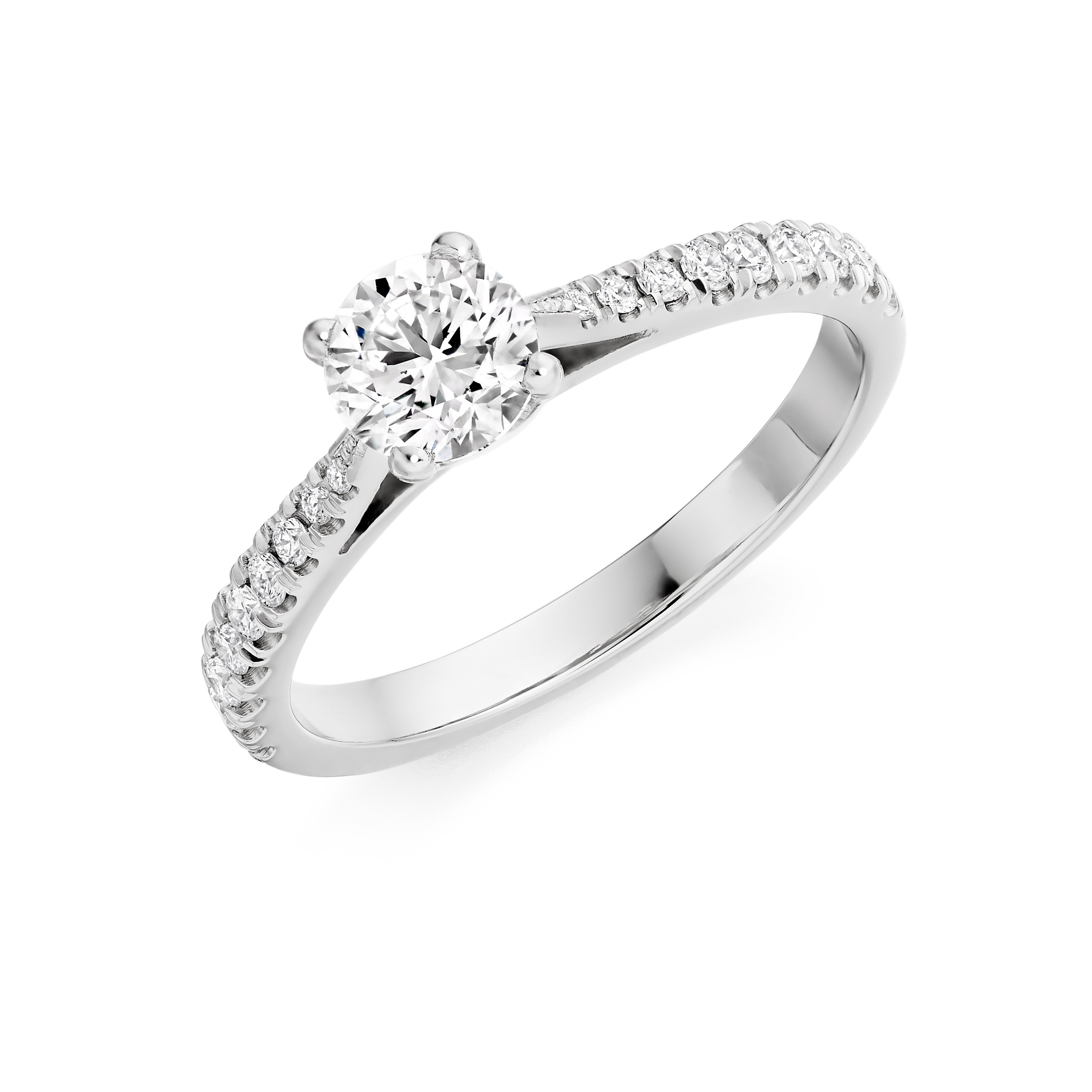 Solitario diamanti laterali